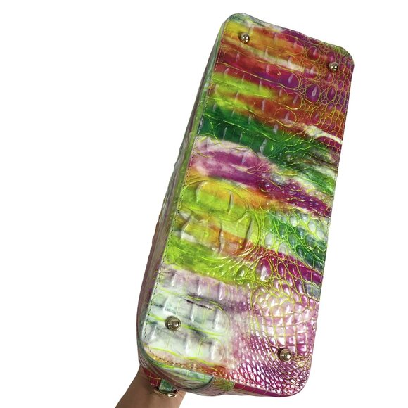 Brahmin LARGE Duxbury Satchel Delight Croc Leather Bag + Wallet + CC Holder NEW - Picture 6 of 13